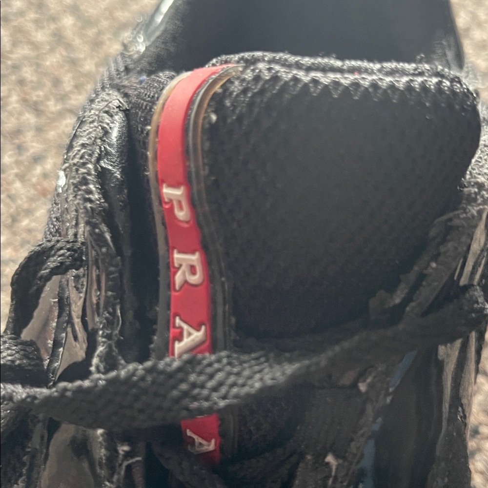Prada Black Patent Leather Sneakers - Picture 2 of 6